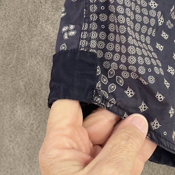 pd&c Men’s S Western Blue White Long Sleeve Button Up Dual Pocket Casual Shirt - Picture 5 of 13